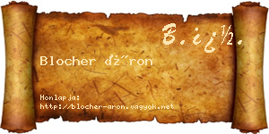 Blocher Áron névjegykártya